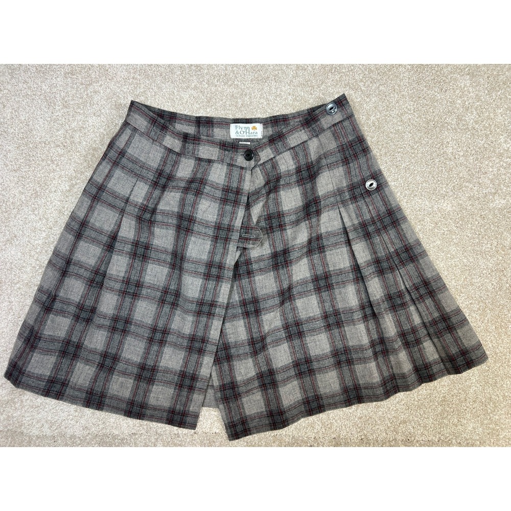 Flynn O'Hara School Uniforms Plaid Wool Blend Skirt Women's‎ 14X Catholic Preppy